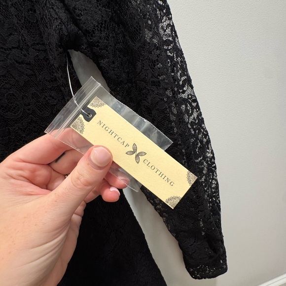 Free People Black Lace V-Neck Dress - Picture 4 of 7